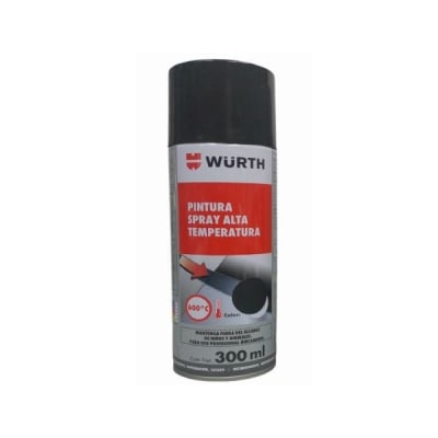 WURTH PINTURA SPRAY ALTA TEMP NEGRO MATE 300ML