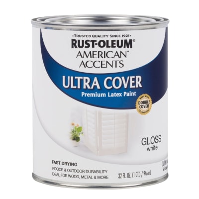 RUST OLEUM ESMALTE AL AGUA BROCHABLE BLANCO BRILLANTE 0.946LT1