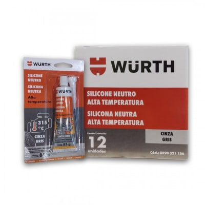 WURTH SILICONA ACETICA ALTA TEMPERATURA GRIS 85gr