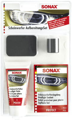 SONAX KIT RESTURADOR Y SELLADOR DE FAROS