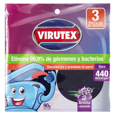 VIRUTEX PASTILLA PARA TANQUE LAVANDA X3
