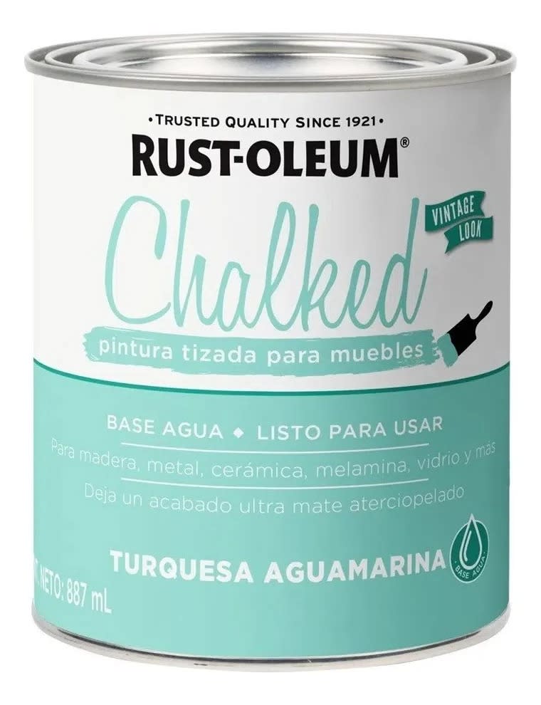 RUST OLEUM CHALKED PINTURA BROCHABLE TURQUESA AGUAMARINA 0,887LT 0