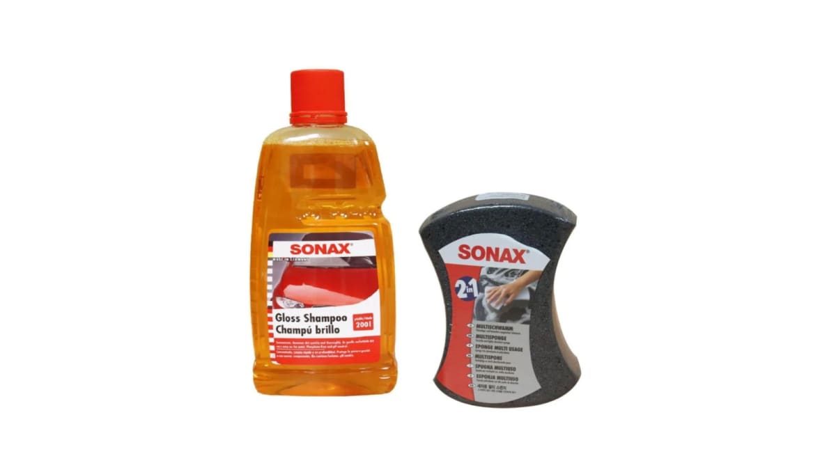 SONAX KIT CHAMPU BRILLO + ESPONJA DOBLE CARA2