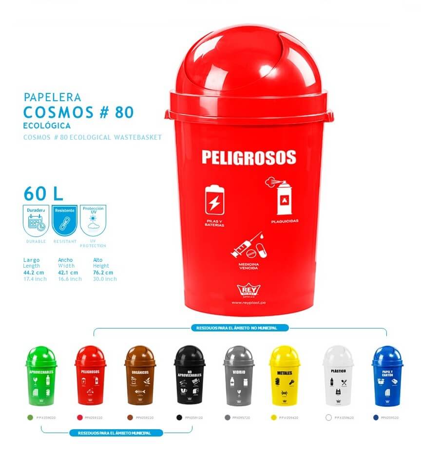 COSMO PAPELERA PLASTICO C/LOGO #801