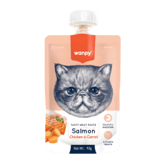 WANPY TASTY CAT SALMON, CHICKEN AND CARROT 90 GR