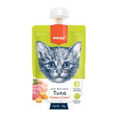 WANPY TASTY CAT TUNA, CHICKEN AND CARROT 90 GR