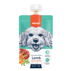 WANPY TASTY DOG LAMB, CARROT AND PEA 90 GR