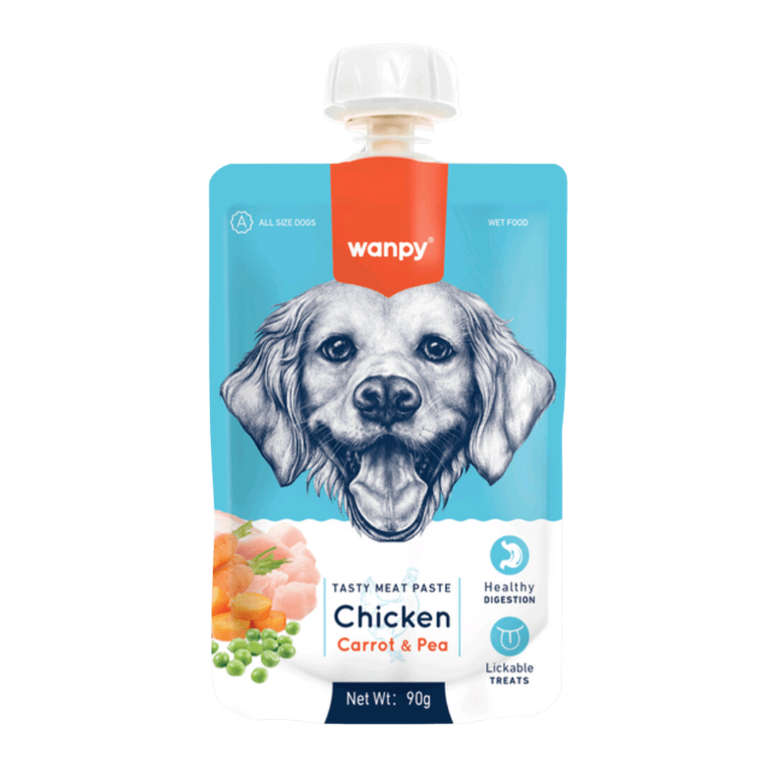 WANPY TASTY DOG CHICKEN, CARROT AND PEA 90 GR1