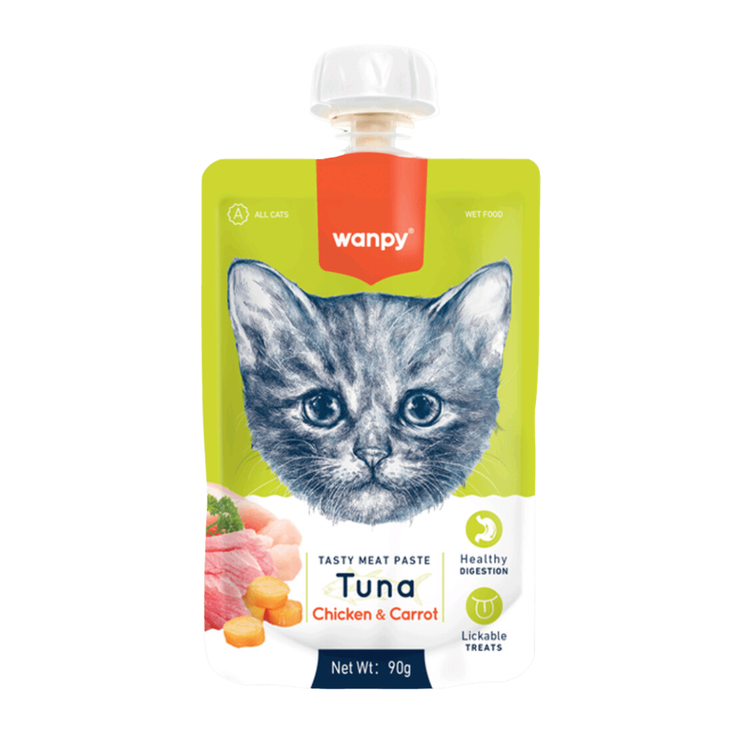 WANPY TASTY CAT TUNA, CHICKEN AND CARROT 90 GR1