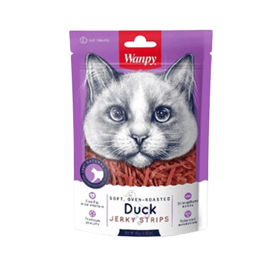 WANPY CAT DUCK JERKY STRIPS 80 GR1