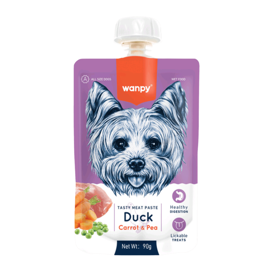 WANPY TASTY DOG DUCK, CARROT AND PEA 90 GR1