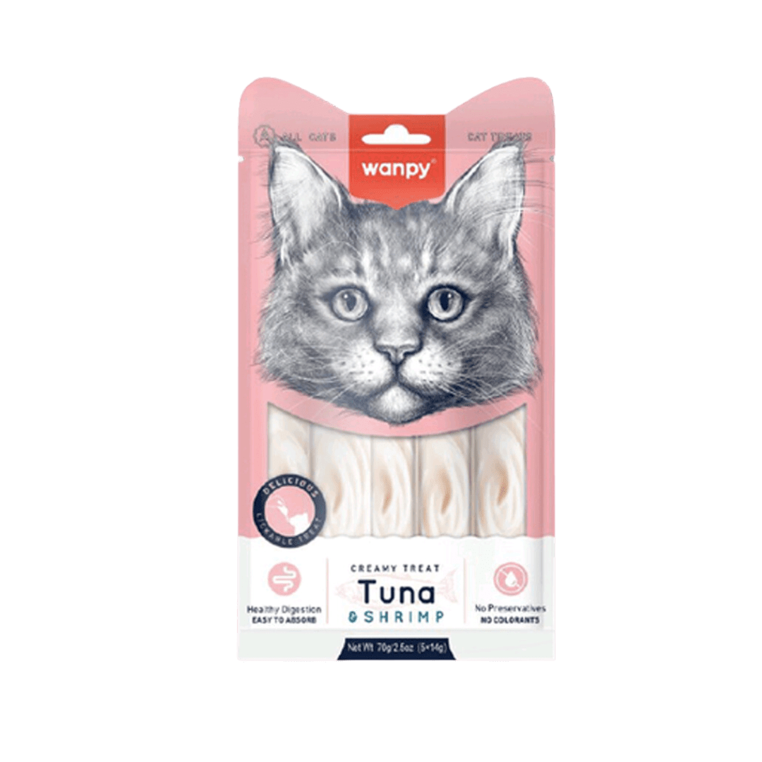 WANPY CAT CREAMY TREAT TUNA Y SHRIMP 70 GR1