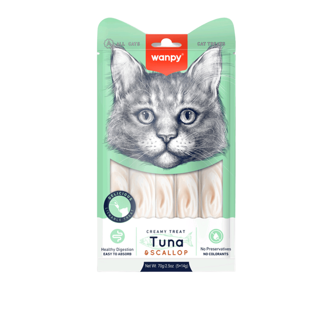 WANPY CAT CREAMY TREAT TUNA Y SCALLOP 70 GR1