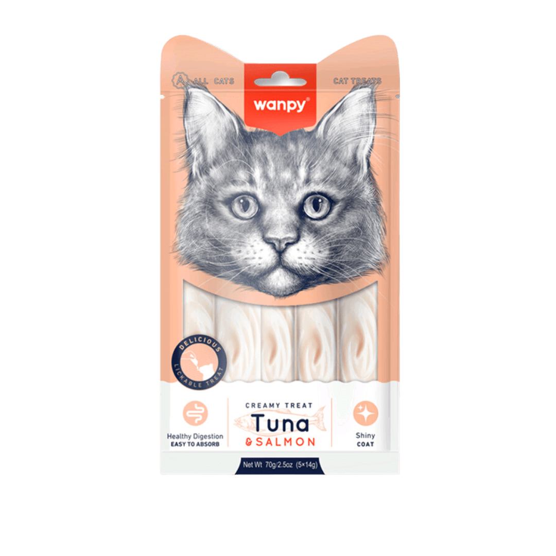WANPY CAT CREAMY TREAT TUNA Y SALMON 70 GR1