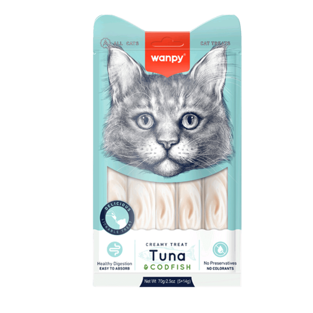 WANPY CAT CREAMY TREAT TUNA Y CODFISH 70 GR1
