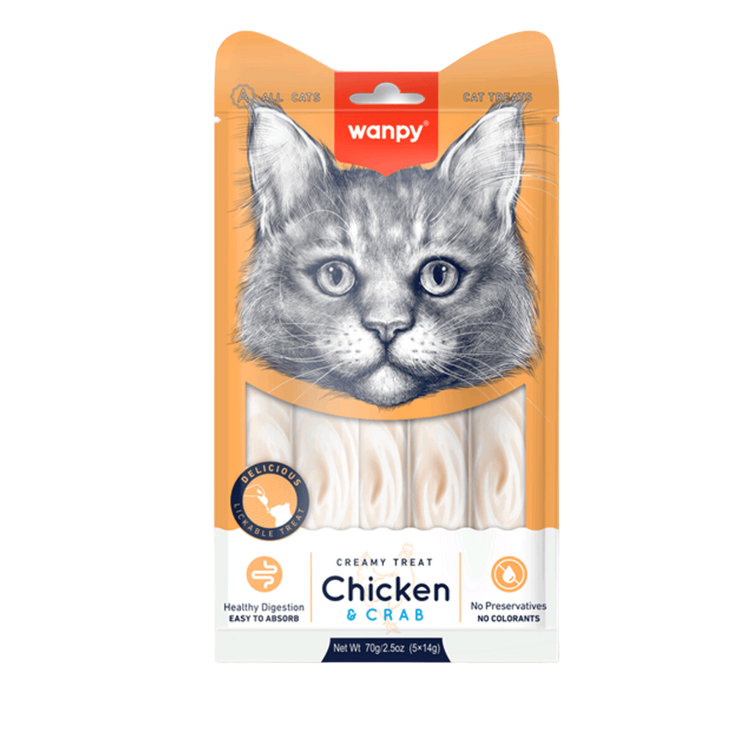 WANPY CAT CREAMY CHICKEN CRAB 70 GR1