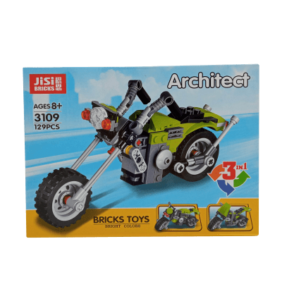 Bloque infantil moto verde 129PCS N°31091