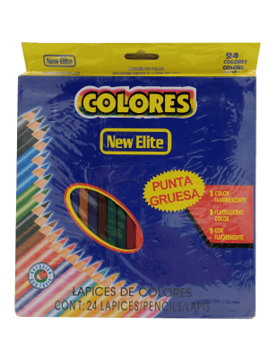 LAPIZ COLOR NEW ELITE LARGO 24 COLORES