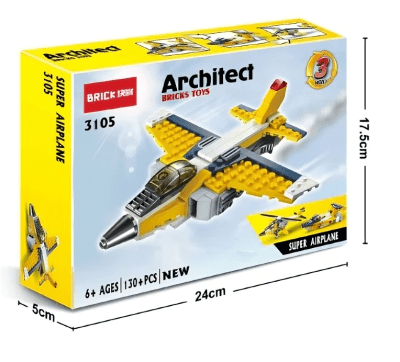 BLOQUE ARMABLE AVIÓN 130 PCS 3105