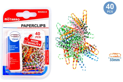 CLIP DE COLORES 33 MM 40 PCS