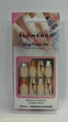 UÑAS PRESS ON 30unid FLAMENCO MB008550-20-22-13-31-18-32-11-19-28-06-34-36