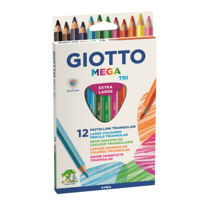 LAPIZ COLOR GIOTTO MEGA TRIANGULAR 12 COLORES