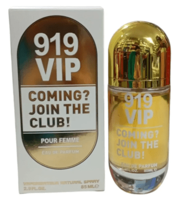 Perfume de mujer 919 VIP COMING? dorado 100ml dama 138000