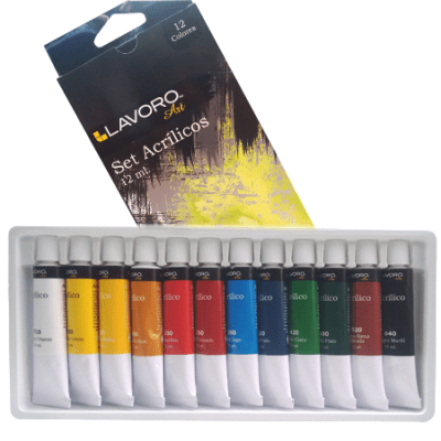 PINTURA ACRILICA DE 12 COLORES