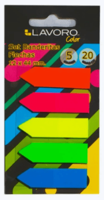 SET BANDERITAS FLECHAS 12X44MM LAVORO 432498