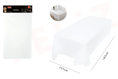 MANTEL PLASTICO BLANCO big party 137*274 CM