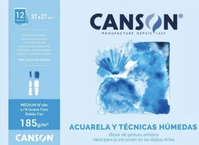 BLOCK DIBUJO MEDIUM CANSON 185G 1/8 ACUARELA