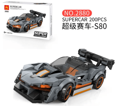 Super Auto Deportivo Negro Armable (2880) WANGE