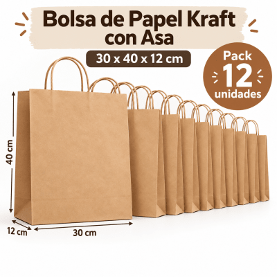 BOLSA DE PAPEL KRAFT PB-48-2A  42X31,5X10CM
