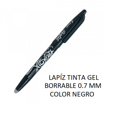 LAPÍZ GEL FRIXION BALL 0.7 MM NEGRO PILOT