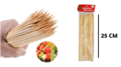 BROCHETA BAMBU 25 CM 40 UNIDADES