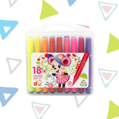 PLUMONES JUMBO TRIANGULAR 18 COLORES