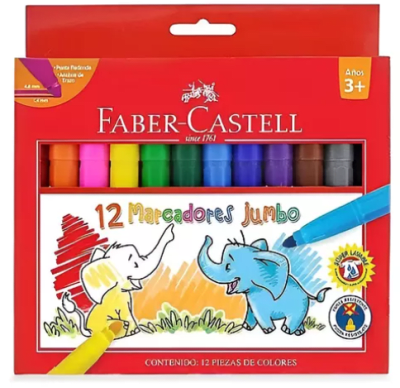 Marcadores Jumbo Faber-Castell 12 Unidades