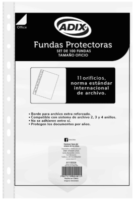 Funda Transparente Oficio 100uni ADIX1