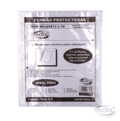 Funda Trasparente Carta 10uni ADIX