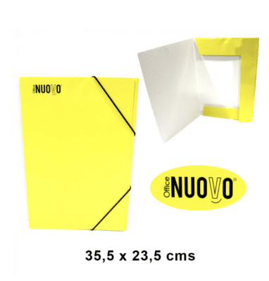 Carpeta Carton con elastico nuovo Amarilla1