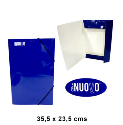 Carpeta carton con elastico nuovo azul