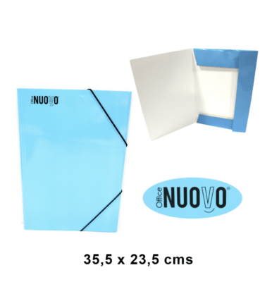 Carpeta Carton con elastico Nuovo celeste1