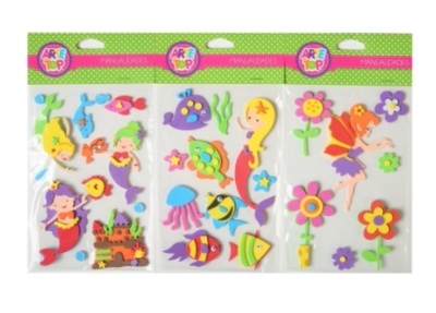 Goma Eva Stickers Figura Hada Sirena