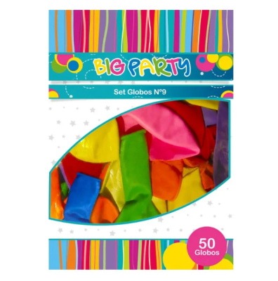 GLOBO BIG PARTY Nº9 SURTIDO 50UNI 383387