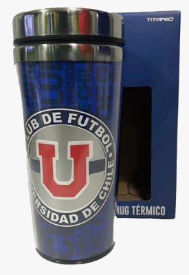 mug termico logo plateado  Universidad de chile