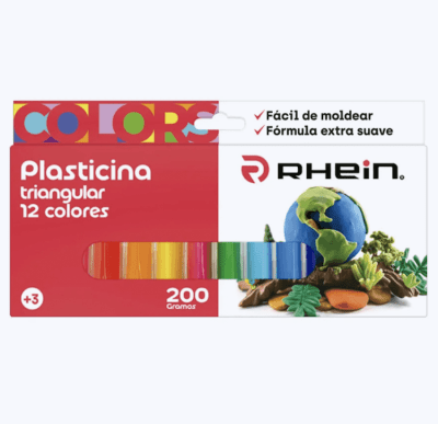 Plasticina Triangular 12col RHEIN
