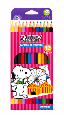 Lapices de colores 12unid. snoopy2