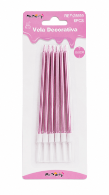 vela decorativa 10,5cm 6pcs 25599