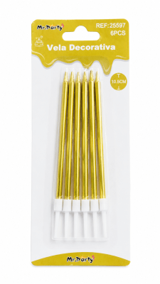 vela decorativa 10,5cm 6pcs 25597