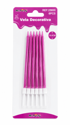 vela decorativa 10,5cm 6pcs 25600